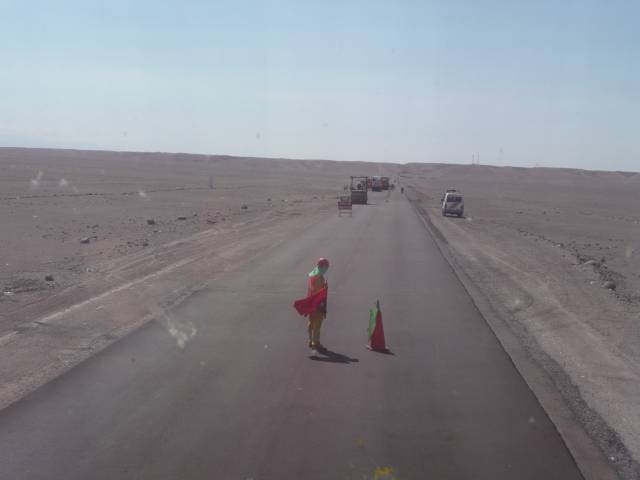 travaux dans le désert